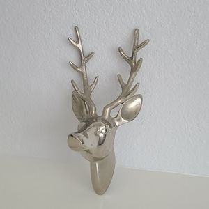 Brushed Silver Deer Head
